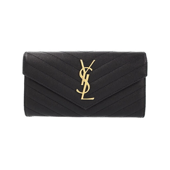 Saint Laurent Long Wallet Flap Monogram Bifold PARIS - Picture 1 of 8